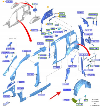 NADKOLE LEWY PRZÓD FORD TRANSIT CONNECT 2022- 2626780 _ VWN3CA-28345-EA