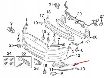 RAMKA HALOGENU LEWA USA FORD FUSION 2013-2016 DS7Z-17B814-BA