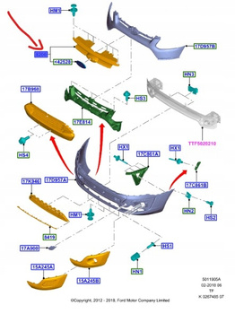 ATRAPA GRILL PRZÓD FORD TRANSIT CUSTOM 2012- OE 2205562 _ BK21-8200-CA