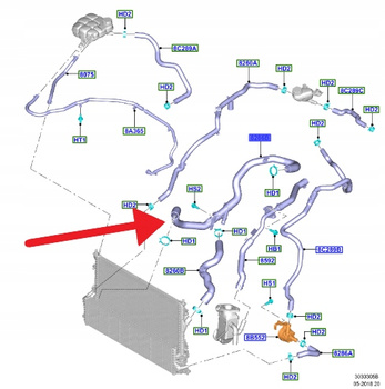 PRZEWÓD CHŁODZENIA WODY 1.5 TDCI FORD FOCUS 2018- 2467230 _ MX61-8286-VB