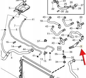 PRZEWÓD RURA UKŁADU CHŁODZENIA D4204T VOLVO S40 V50 2004- C30 OE 30680080
