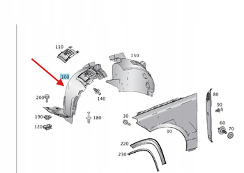 NADKOLE LEWY PRZÓD MERCEDES GLS W166 OE A1668802605