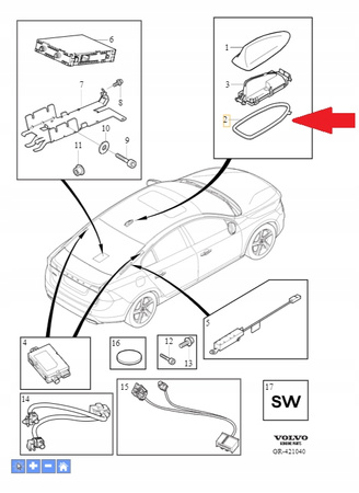USZCZELKA ANTENY VOLVO C70 S40 V50 S60 V60 XC60