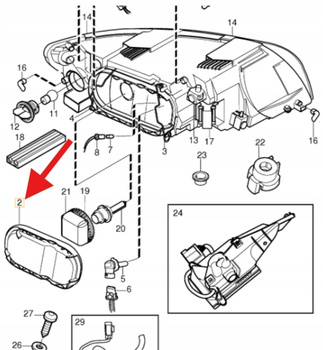 PRAWA OSŁONA ZAŚLEPKA REFLEKTORA VOLVO S40 V50 2004- C30 2007- OE 31294542
