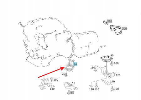 LEWA PODUSZKA SILNIKA DIESEL M642 MERCEDES R klasa W251 OE A2512404117