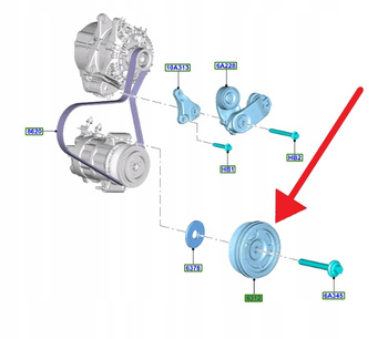 KOŁO PASOWE WAŁU 1.0 EB FORD FIESTA PUMA FOCUS 2018- 2386582 _ L1BG-6316-BB