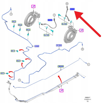 PRZEWÓD HAMULCOWY TYŁ LH RH FORD KUGA 2020- 2443774 _ LX61-2C338-AB