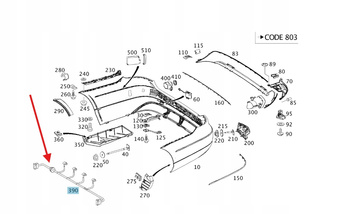 WIĄZKA CZUJNIKÓW PDC ZDERZAKA TYŁ MERCEDES E W212 OE A2125405710
