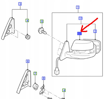 OBUDOWA LUSTERKA PRAWA CHROM FORD RANGER 2006- 4910237 _ 6M34-H17D720-BA