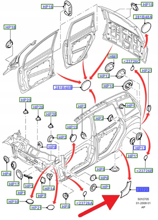 FOLIA OCHRONNA NADKOLA PRAWY TYŁ FOCUS 2004- 08 OE 1690971 _ 4M51-23726-AB