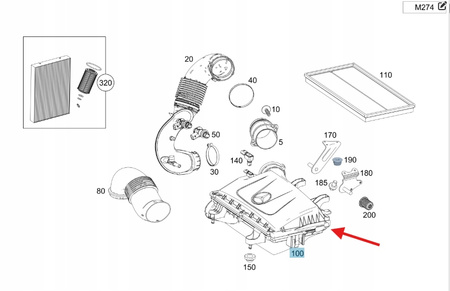 OBUDOWA FILTRA POWIETRZA MERCEDES VITO W447 OE A4475280206
