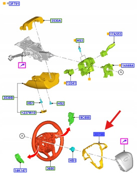 RAMKA KIEROWNICY MONDEO 14-16 S-MAX GALAXY 15- 1914791 _ ES73-3F910-EB3ZHE