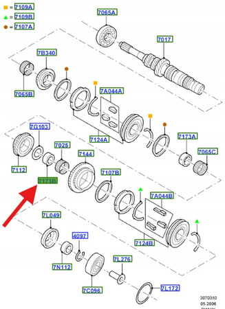 TULEJA SKRZYNI FORD MAVERICK 2006- 2008 OE 4565093 _ 5L84-7N090-DA