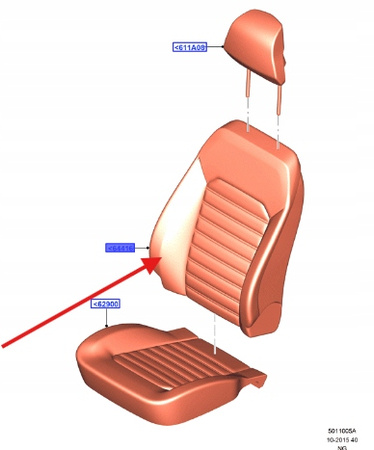POSZYCIE OPARCIA KIEROWCY FORD MONDEO 2014- 5338289 _ DS73-F64417-LH1F0H