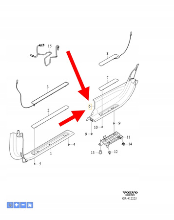 LISTWA OSŁONA PROGOWA LEWY TYŁ VOLVO XC90 2016- OEM/OE 32244625
