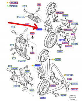NAPINACZ PASKA KLINOWEGO FIESTA FOCUS FUSION 1.6D_1355389_4M5Q-6A228-BB
