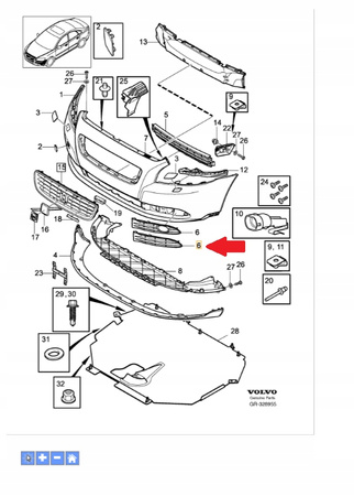 KRATKA ZAŚLEPKA ZDERZAKA PRZÓD LEWA VOLVO V50 2008- OE 30779102