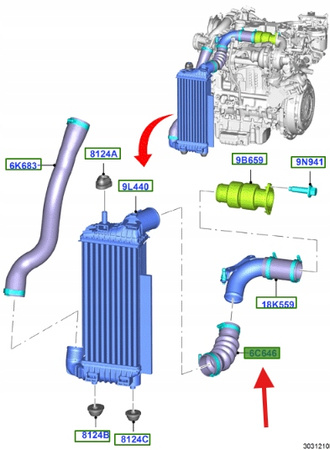 PRZEWÓD INTERCOOLERA 1.5 1.6TDCi FOCUS KUGA 12- OE 2674629 _ AV61-6C646-HH