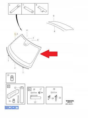 SZYBA PRZEDNIA CZOŁOWA VOLVO EX40 XC40 2023- OE 32368786