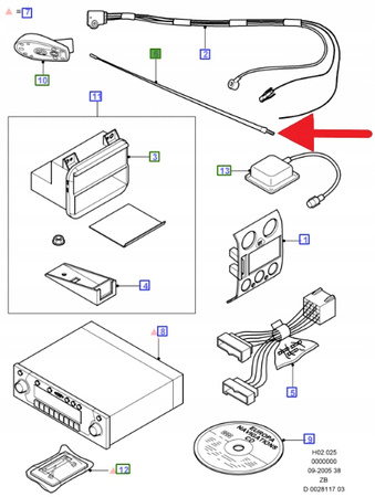 ANTENA RADIA FORD MONDEO KUGA FOCUS OE 1948125 _ 2S6T-18A886-B1C