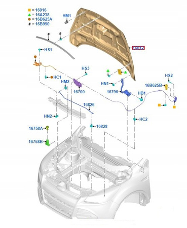 MASKA POKRYWA SILNIKA FORD KUGA Mk2 2012-16 _ 5262148 _ CJ54-S16612-AJ