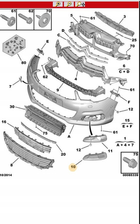 Zaślepka Zderzaka Lewa Citroen C4 II Generacji OE 745363