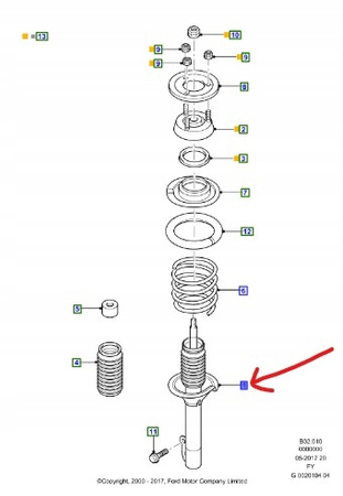 AMORTYZATOR PRZEDNI FORD TRANSIT Mk5 2000-2006 RWD _ 4540425 _ YC15-18045-RD