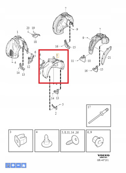 NADKOLE PRZEDNIE LEWE VOLVO XC60 2018- OE 31694464