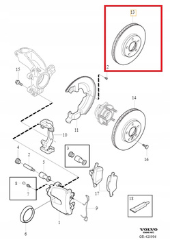 Przednie tarcze hamulcowe Volvo V40CC 16,5"