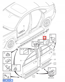 LISTWA PROGOWA LEWA VOLVO S40 II 04-12r V50 04-12r