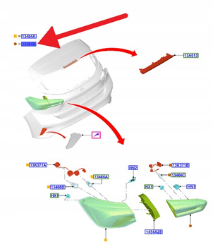 LAMPA LEWY TYŁ W KLAPĘ HATCHBACK FOCUS 2022- OE 2540351 _ NX7B-13A603-CA