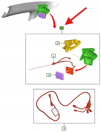 UCHWYT NAWIGACJI NA SŁUPEK FORD FOCUS 2011- OE 1730661 _ AMBM5J-025B75-AA3