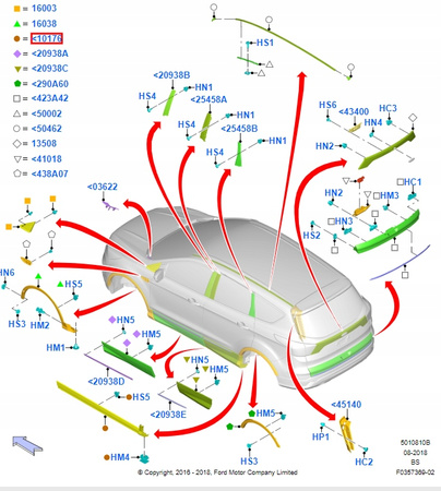 LISTWA PROGOWA PRAWA FORD KUGA Mk2 2016-2020