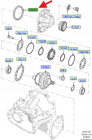 USZCZELKA SKRZYNI BIEGÓW MANUAL TRANSIT 2007- 14 OE 1505877 _ 7C1V-7052-DB