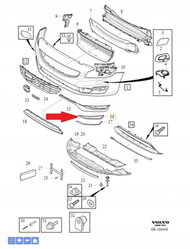 VOLVO S60 V60 (14-18) KRATKA PRAWA CHROM 31323851