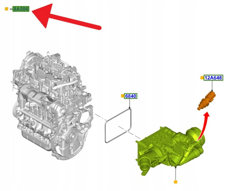TERMOSTAT 1.5L TDCI FORD KUGA 2020- 2292588 _ JX6Q-8A586-AB