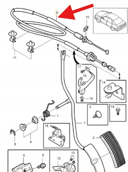 LINKA GAZU PRZEPUSTNICY B4 VOLVO S40 V40 1996- OE 30620572