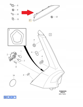 Lampa trzecie światło stop Volvo OE 31395455
