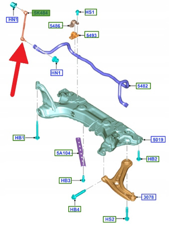 ŁĄCZNIK STABILIZATORA PRZÓD FORD FIESTA ECOSPORT 2069658 _ 8V51-3B438-BD