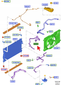 PRZEWÓD CHŁODNICA KUGA 2012-20 2021886 _ DV61-8286-RC