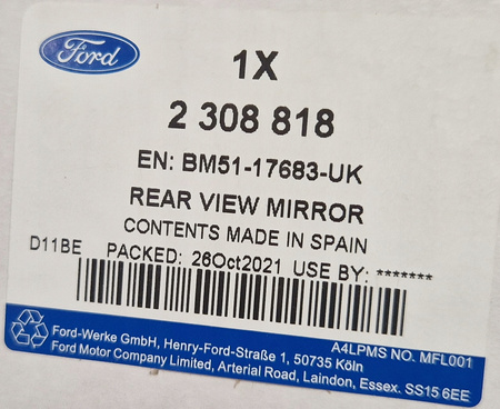 KORPUS LUSTERKA LEWEGO FORD FOCUS Mk3 2011-2018_2308818_BM51-17683-UK