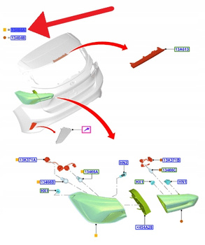 LAMPA LEWY TYŁ W BŁOTNIK HATCHBACK FOCUS 2022- 2673338 _ NX7B-13405-CB