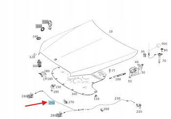 LINKA OTWIERANIA POKRYWY SILNIKA MERCEDES C W205 E W213 W290 A2058805609