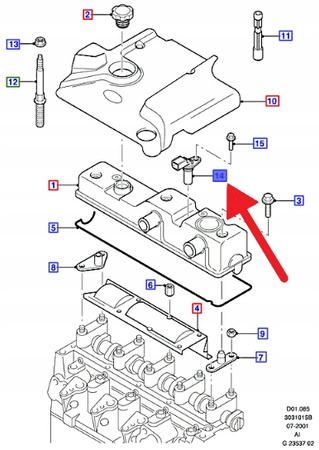 CZUJNIK POŁOŻENIA WAŁKA ROZRZĄDU 1.8 TDCI FORD OE 1781666 _ 5M51-12K073-AB