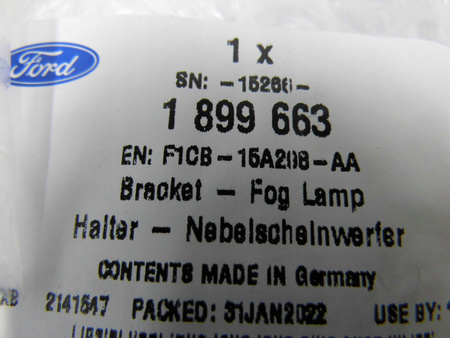 KRATKA HALOGENU PRAWA FORD C-MAX Mk2 2015-2019 OE_1899663_F1CB-15A298-AA