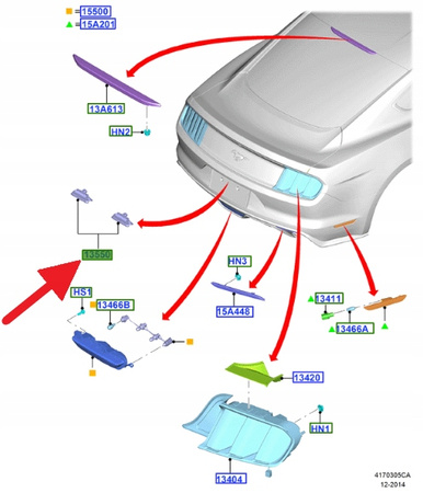 LAMPKA TABLICY REJESTRACYJNEJ MUSTANG 2015- 23- OE 5333251 _ FR3B-13543-AD
