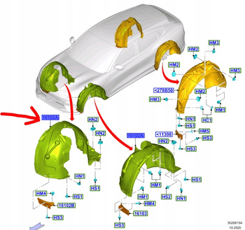 NADKOLE PRZEDNIE LEWE FORD MUSTANG MACH-E 2020- 2469512 _ LJ8B-16035-AC