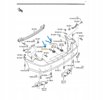Przelotka zderzak tylny - Mazda 3 BL Mazda 6 GG/GY_BP4K50ES1