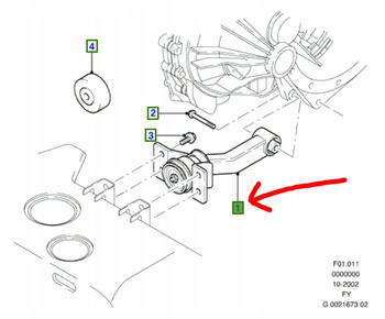 ŁAPA WSPORNIK SKRZYNI BIEGÓW FORD TRANSIT 2000-2003 _4433028_1C15-6P082-AE