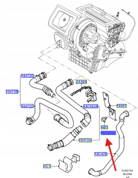 PRZEWÓD WODNY NAGRZEWNICY 1.6 TDCi FOCUS C-MAX 1256698 _ 3M5H-18C553-AHE